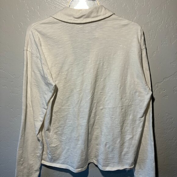 Carve Designs Mara Slub Polo Color: Cloud Size: Large - Picture 6 of 10